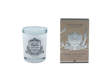 White Vessel Candle - Salted Butter Caramel - Silver Badge